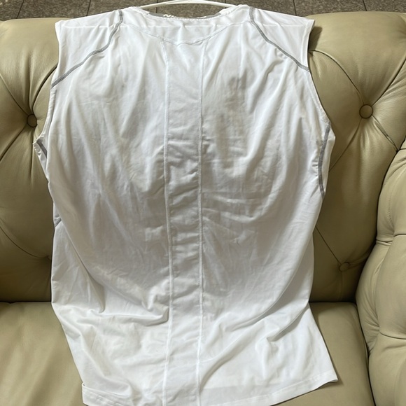 Nike Pro dri-fit fitted large white tank top with gray accents. - Picture 5 of 5